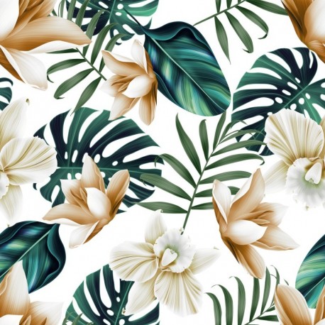 Bright orchids fabric