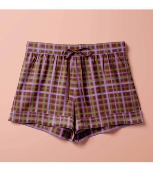 Blurred grid 03 – burgundy olive blurred check | Mamidu