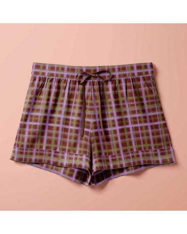 Blurred grid 03 – burgundy olive blurred check | Mamidu