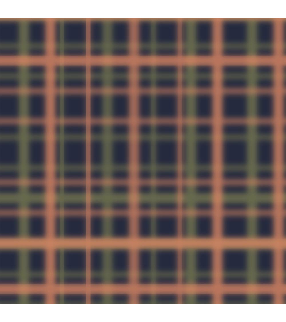 Blurred grid 04 – granatowa krata, terakota | Mamidu