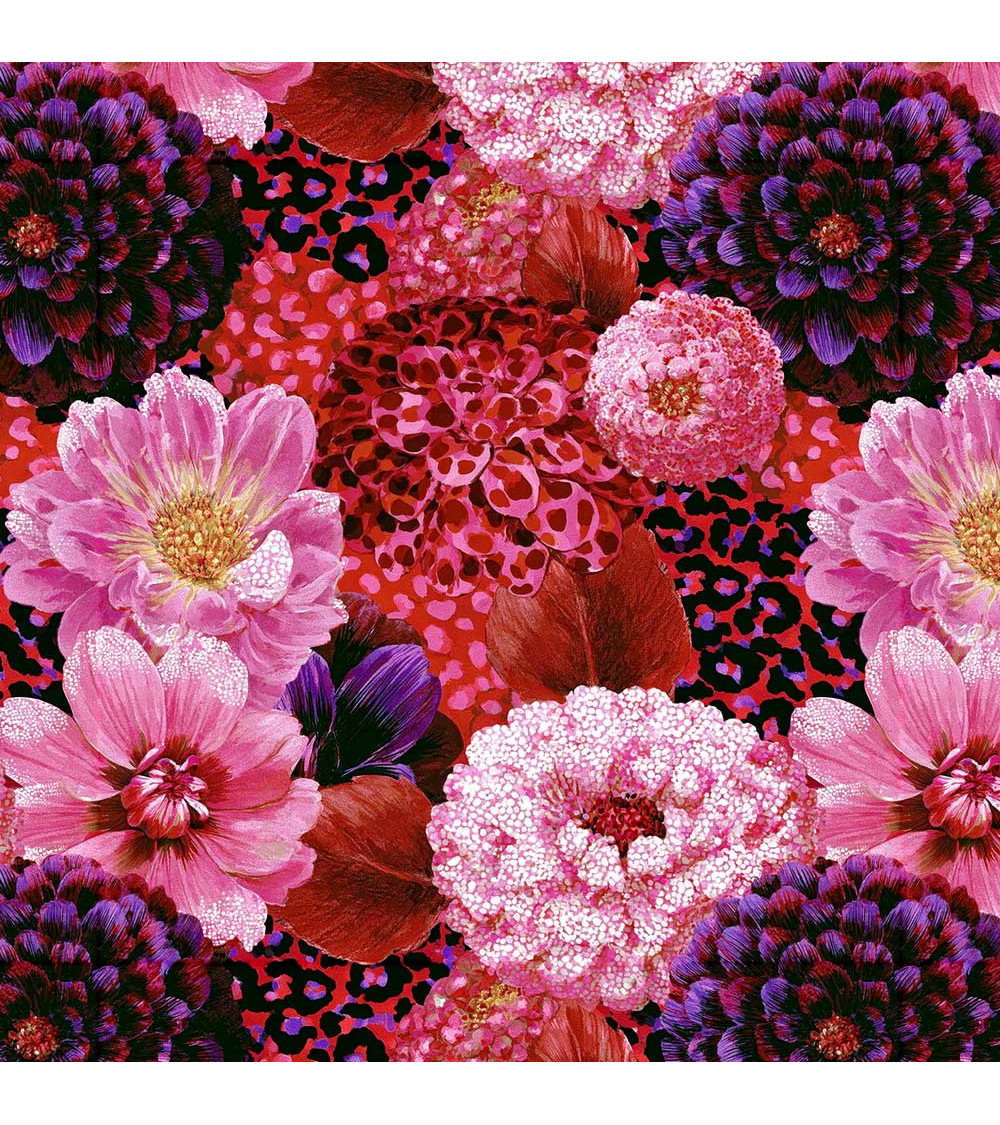 Dahlia leopard 01 – Dahlien auf Leopardenmuster | Mamidu