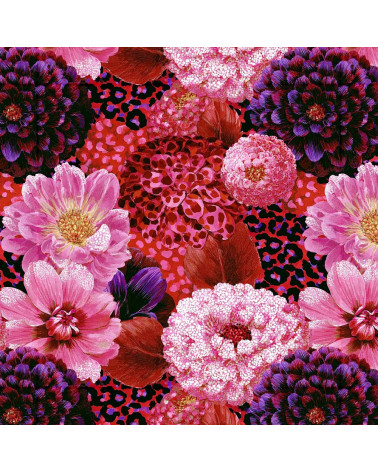 Dahlia leopard 01 – Dahlien auf Leopardenmuster | Mamidu