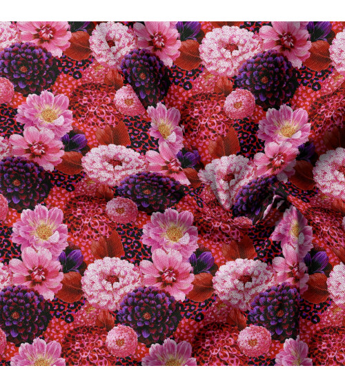 Dahlia leopard 01 – Dahlien auf Leopardenmuster | Mamidu