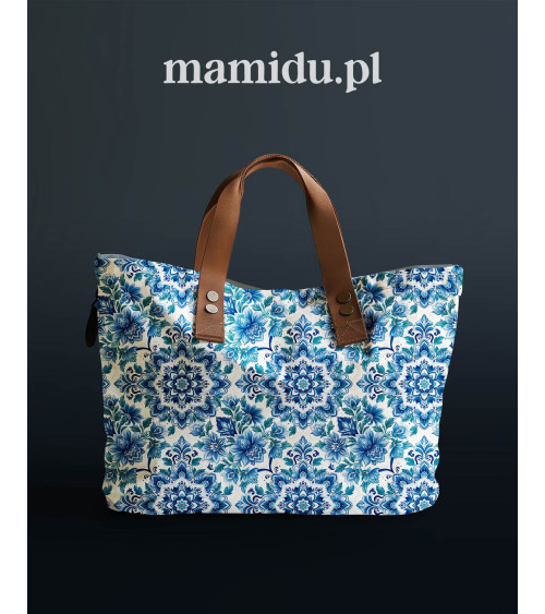 Delft floral 01 – delft blue floral fabric | Mamidu
