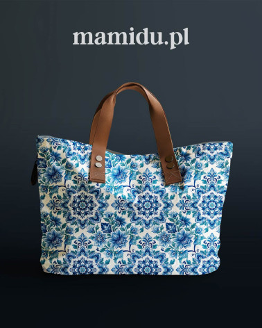 Delft floral 01 – delft blue floral fabric | Mamidu