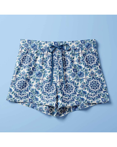 Delft floral 01 – delft blue floral fabric | Mamidu