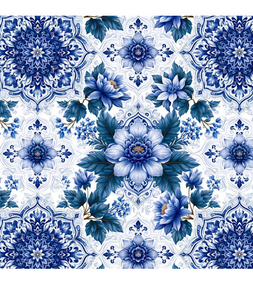 Delft floral 02 – blau-weiße Delfter Fliesen | Mamidu