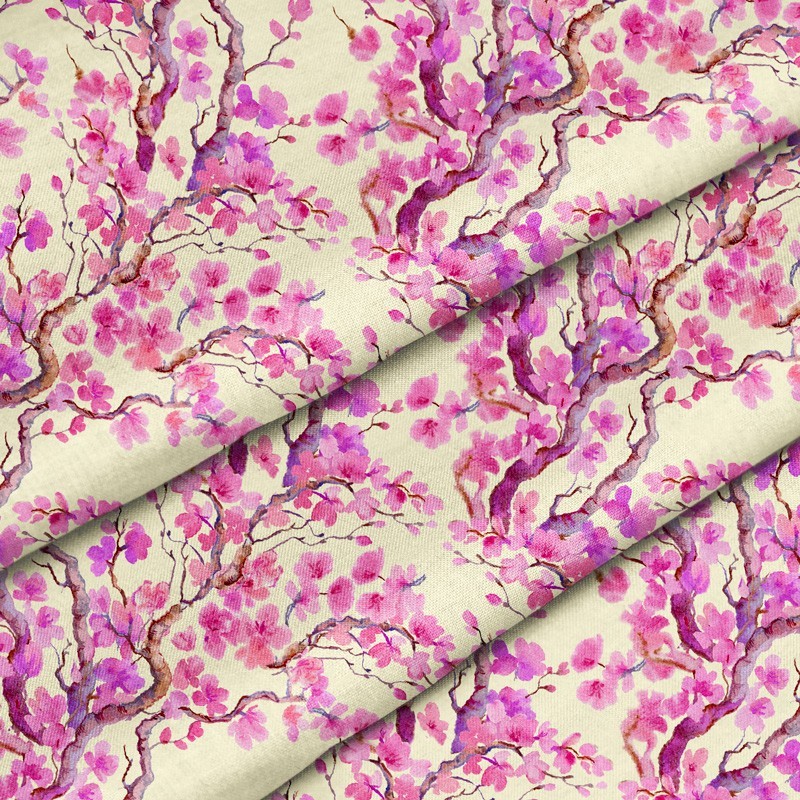 Polyester  Kirschblüten 2