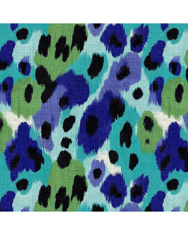 Ocean leopard 02 – Leopard-Ikat in Türkis | Mamidu