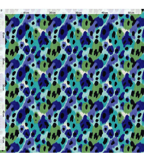Ocean leopard 02 – Leopard-Ikat in Türkis | Mamidu