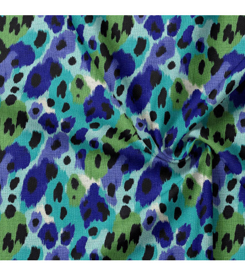 Ocean leopard 02 – Leopard-Ikat in Türkis | Mamidu