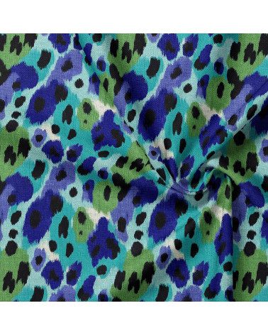 Ocean leopard 02 – Leopard-Ikat in Türkis | Mamidu