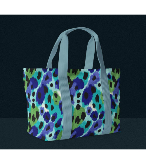 Ocean leopard 02 – Leopard-Ikat in Türkis | Mamidu
