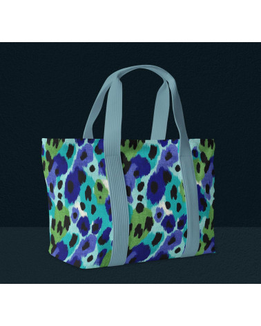 Ocean leopard 02 – Leopard-Ikat in Türkis | Mamidu