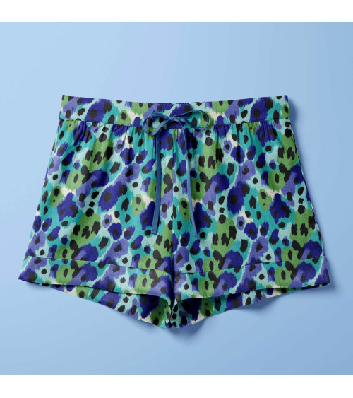 Ocean leopard 02 – Leopard-Ikat in Türkis | Mamidu