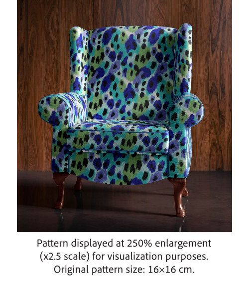 Ocean leopard 02 – Leopard-Ikat in Türkis | Mamidu