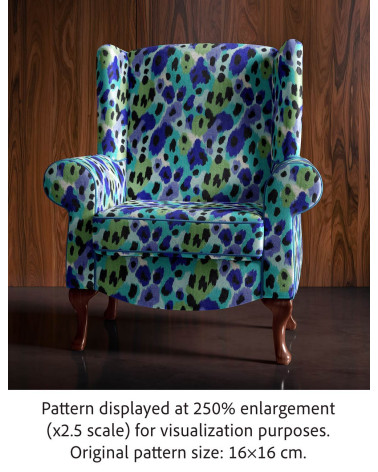 Ocean leopard 02 – Leopard-Ikat in Türkis | Mamidu