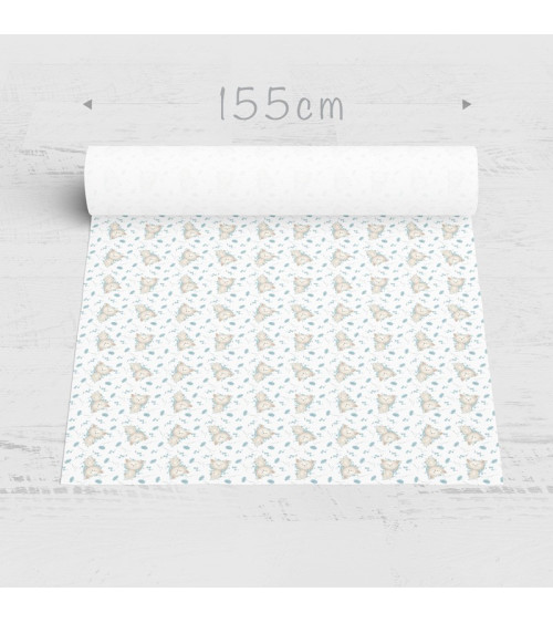 Cats on flowers  fabric