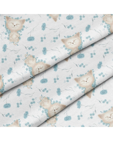 Cats on flowers  fabric