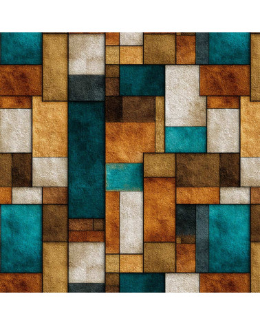 Retro blocks 02 – mozaika retro, ochra i turkus | Mamidu