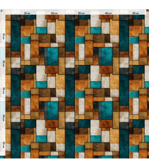 Retro blocks 02 – mozaika retro, ochra i turkus | Mamidu