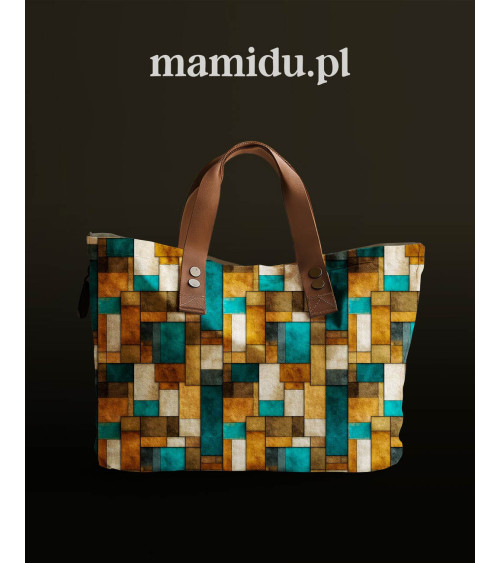 Retro blocks 02 – mozaika retro, ochra i turkus | Mamidu