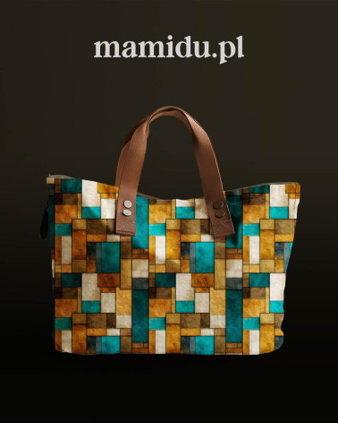 Retro blocks 02 – mozaika retro, ochra i turkus | Mamidu