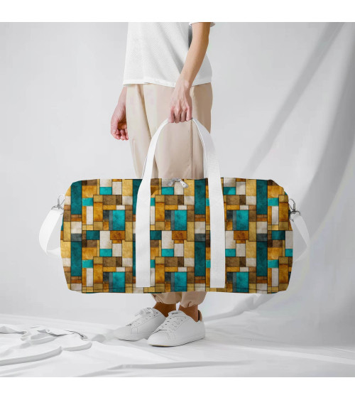 Retro blocks 02 – mozaika retro, ochra i turkus | Mamidu