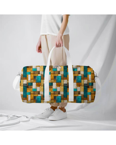 Retro blocks 02 – mozaika retro, ochra i turkus | Mamidu