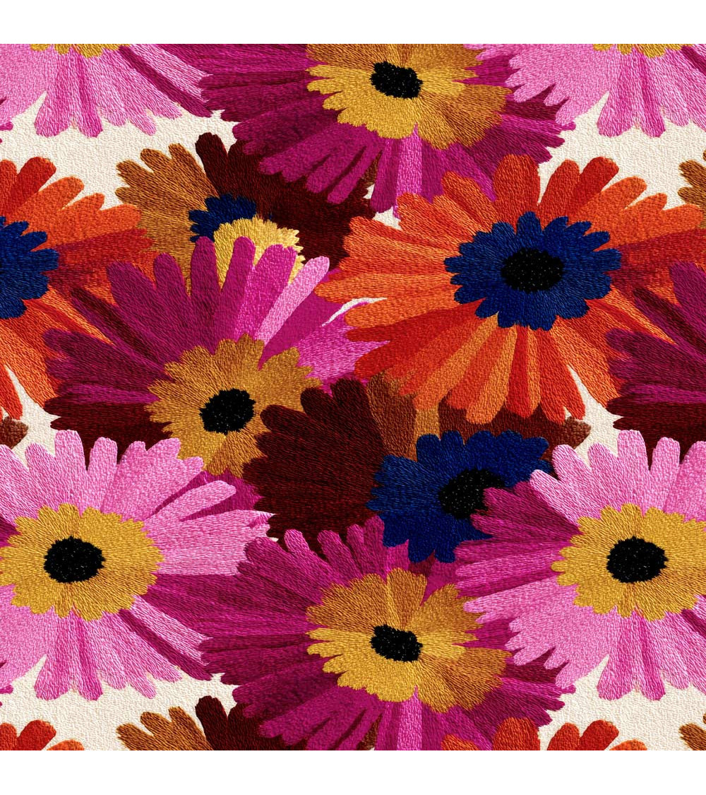 Retro daisy 01 – retro stokrotki, efekt haftu | Mamidu