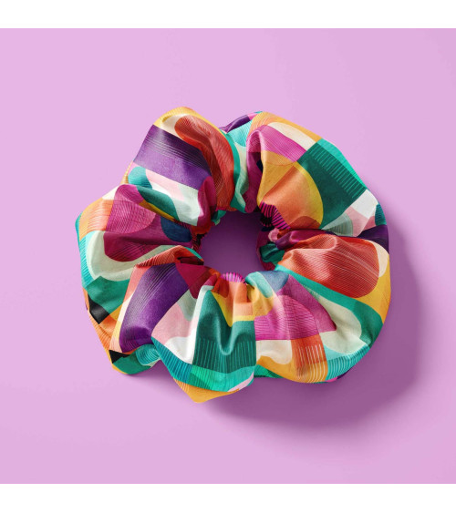 Retro geo 01 – bright retro geometric fabric | Mamidu