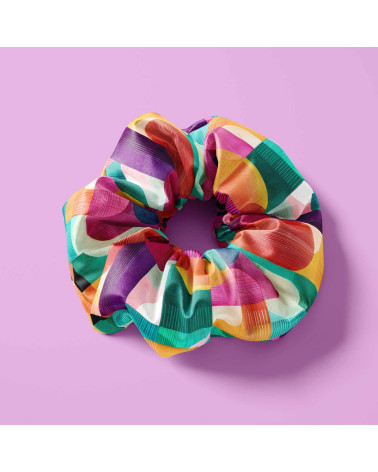 Retro geo 01 – bright retro geometric fabric | Mamidu