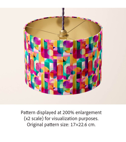 Retro geo 01 – bright retro geometric fabric | Mamidu