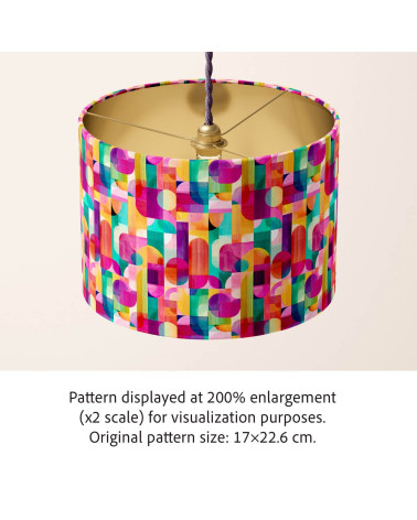 Retro geo 01 – bright retro geometric fabric | Mamidu
