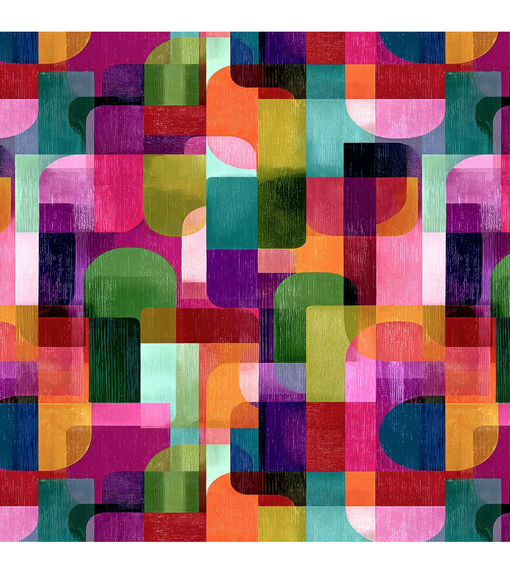 Retro geo 02 – retro arcs geometric print | Mamidu