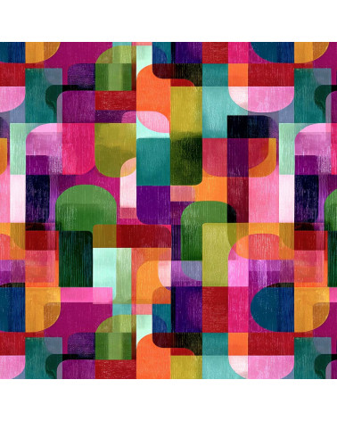 Retro geo 02 – retro arcs geometric print | Mamidu