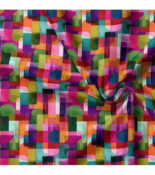 Retro geo 02 – retro arcs geometric print | Mamidu