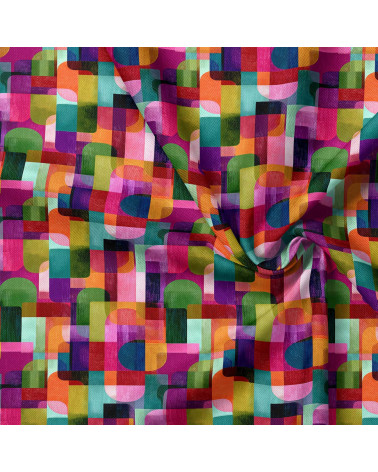 Retro geo 02 – retro arcs geometric print | Mamidu