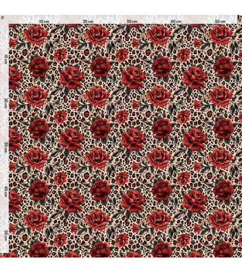Rose leopard 02 – rote Rosen auf Leopard | Mamidu