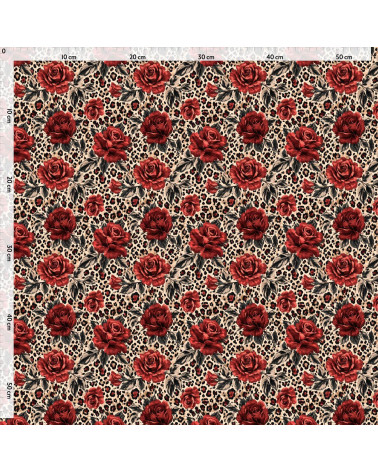 Rose leopard 02 – rote Rosen auf Leopard | Mamidu