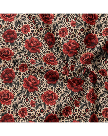 Rose leopard 02 – rote Rosen auf Leopard | Mamidu