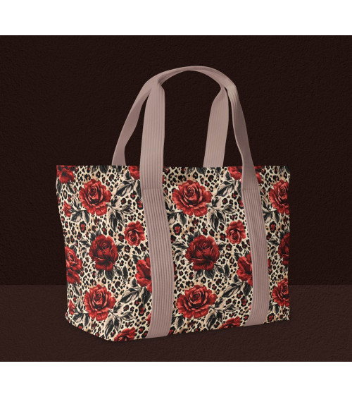 Rose leopard 02 – rote Rosen auf Leopard | Mamidu