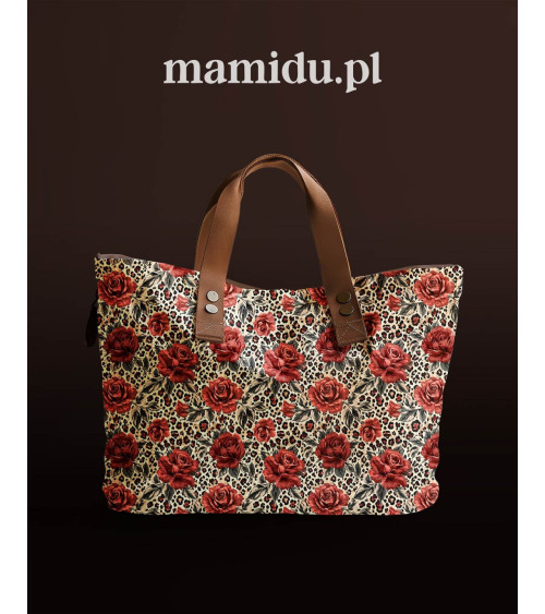 Rose leopard 02 – rote Rosen auf Leopard | Mamidu