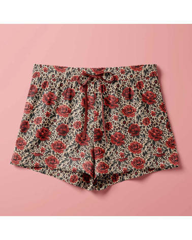Rose leopard 02 – rote Rosen auf Leopard | Mamidu