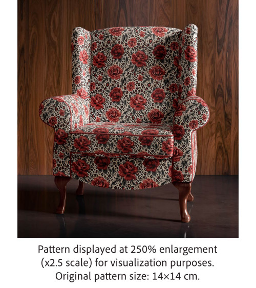 Rose leopard 02 – rote Rosen auf Leopard | Mamidu
