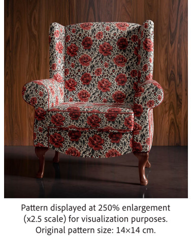 Rose leopard 02 – rote Rosen auf Leopard | Mamidu