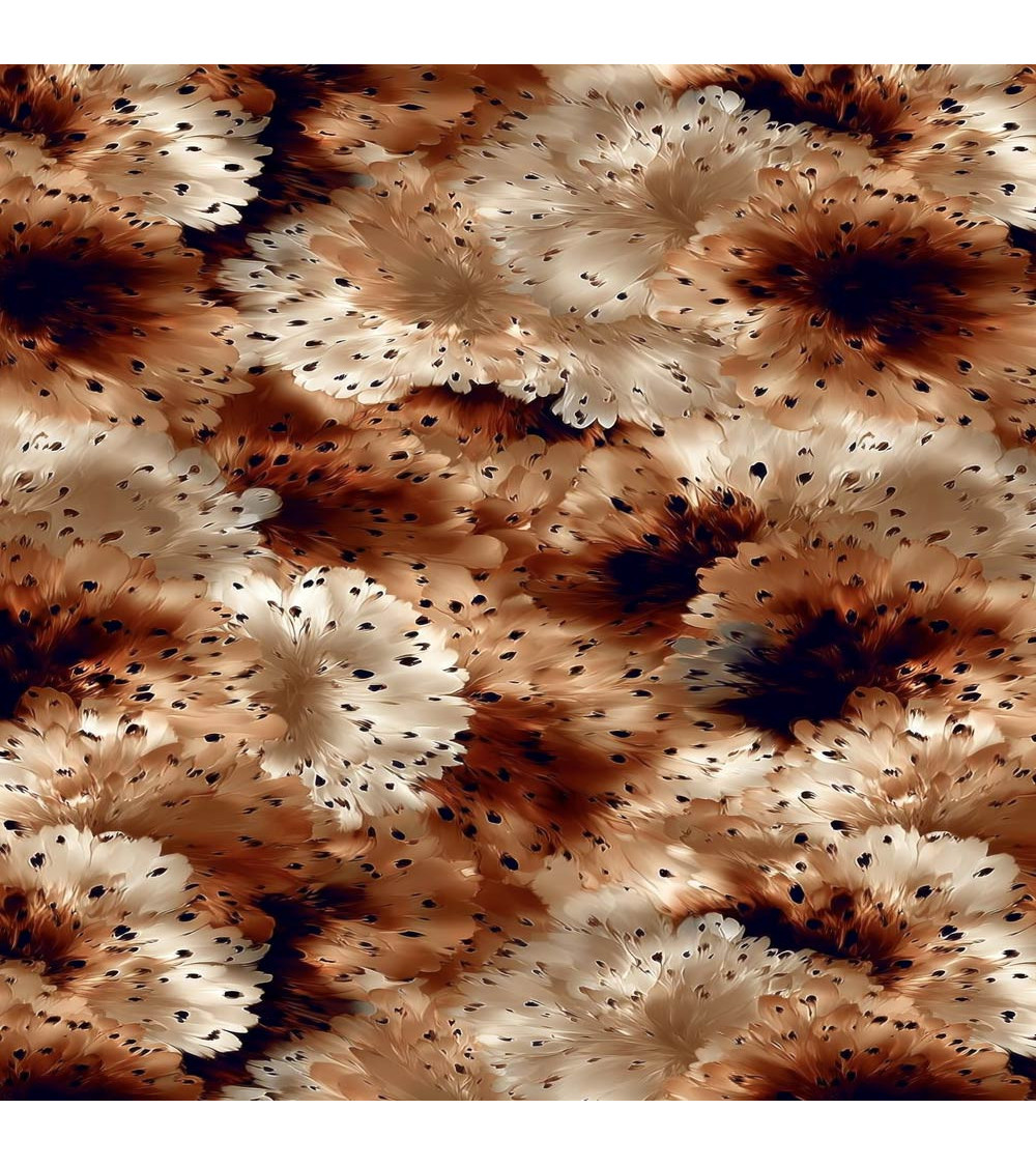 Sepia bloom 01 – sepia speckled floral fabric | Mamidu