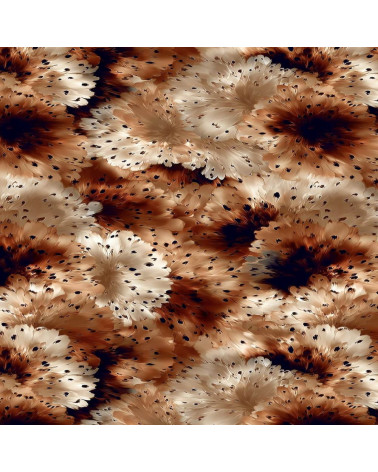 Sepia bloom 01 – sepia speckled floral fabric | Mamidu