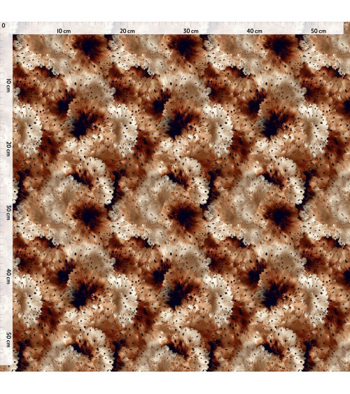 Sepia bloom 01 – sepia speckled floral fabric | Mamidu