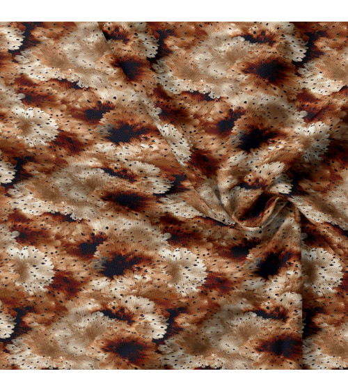 Sepia bloom 01 – sepia speckled floral fabric | Mamidu